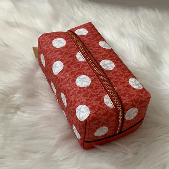 MICHAEL KORS Jet Set Medium Polka Dot Signature Travel Case & Round Pouch SET - Picture 3 of 7